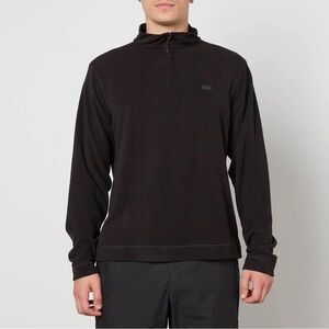 NWT RAINS Black Addis Fleece 1/2 Zip Pullover Small